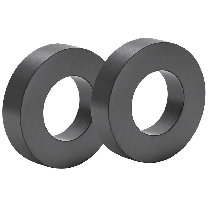 AOAUTO Grade 10 Ferrite Ring Magnet,2.75In Dia, Big Magnets Heavy Duty Round Ceramic Disc Magnets with Hole for DIY Crafts Science Projects Industrial, Pack of 2 - Image 1